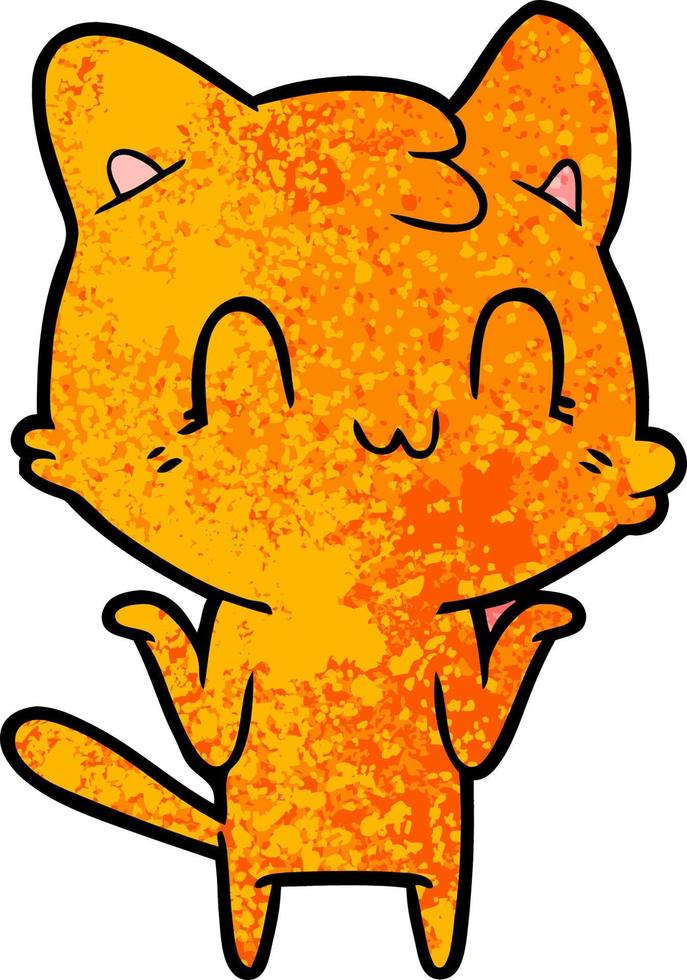 cartoon happy cat vector