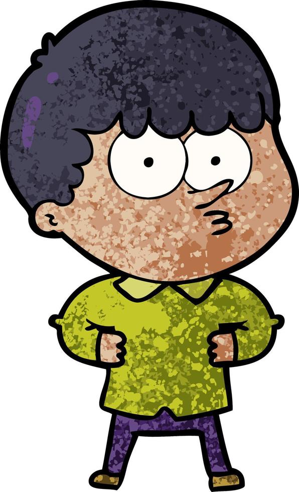 cartoon curious boy vector