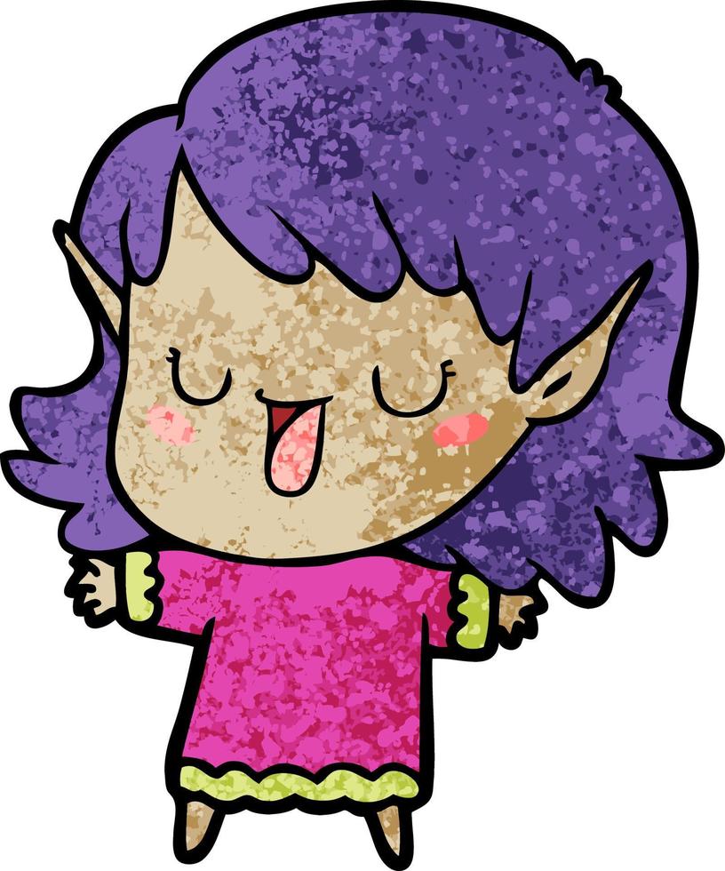 cartoon elf girl vector
