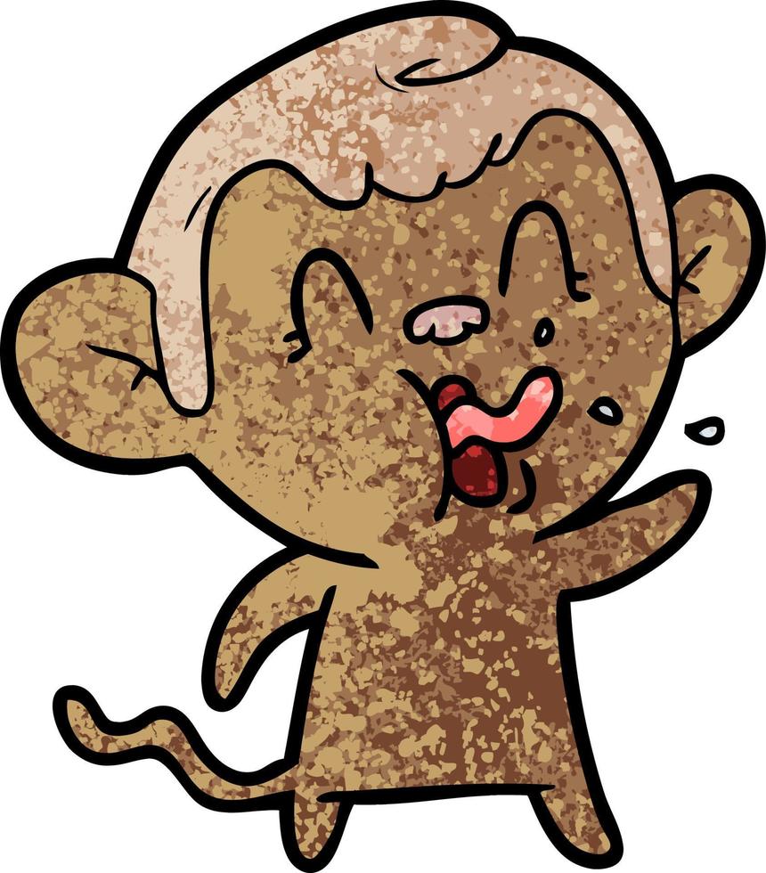 crazy cartoon monkey vector
