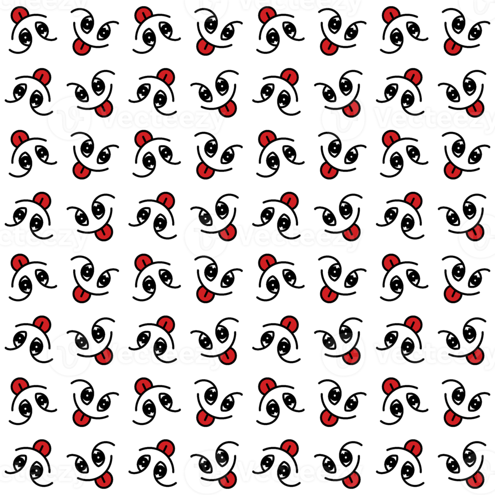 Eye and tongue tseamless pattern background png