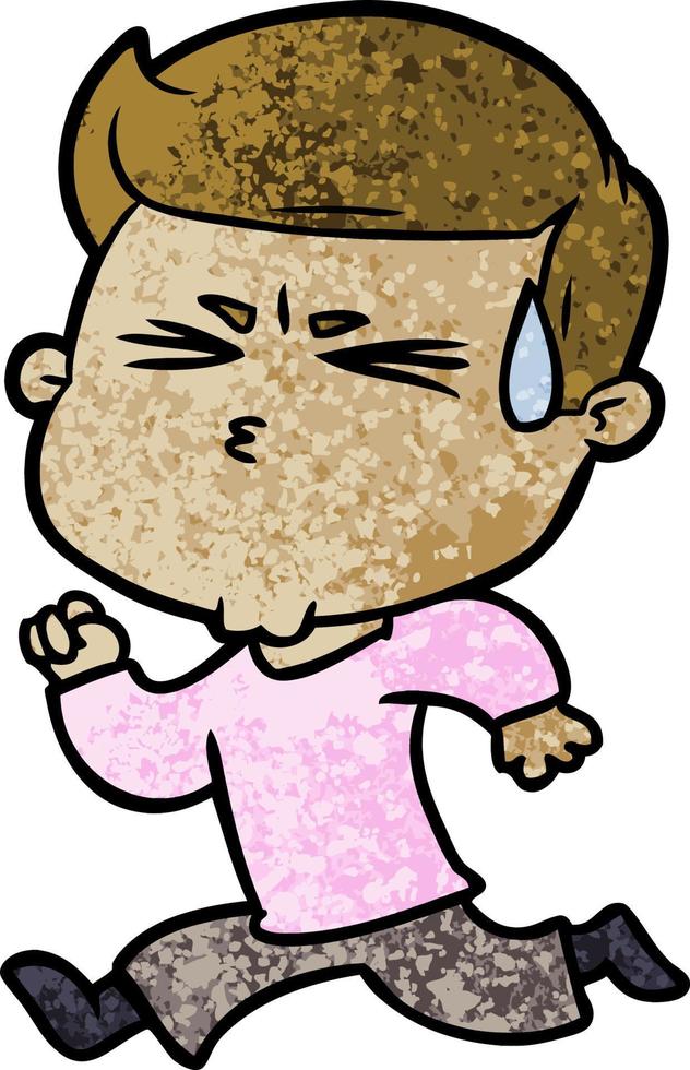 cartoon man sweating vector