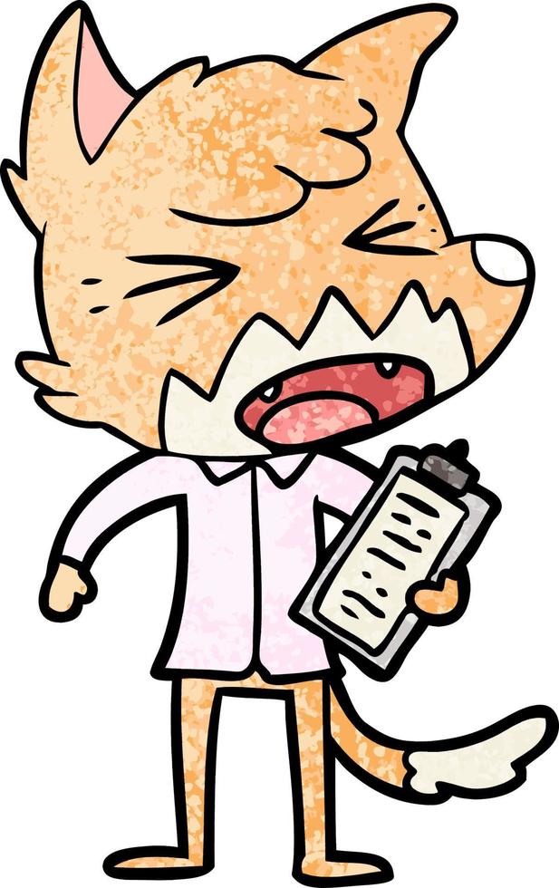 angry cartoon fox vector