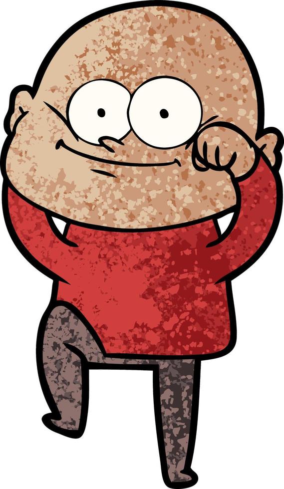 cartoon bald man staring vector
