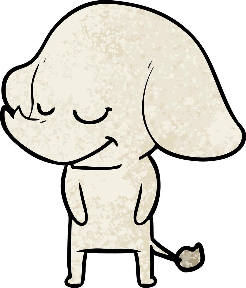 elefante sonriente de dibujos animados vector
