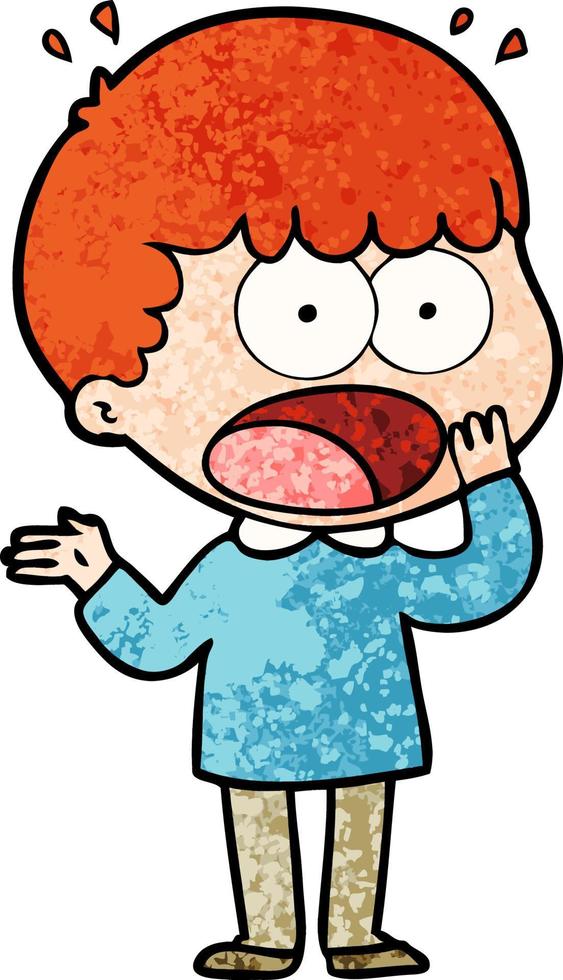 cartoon shocked man gasping vector