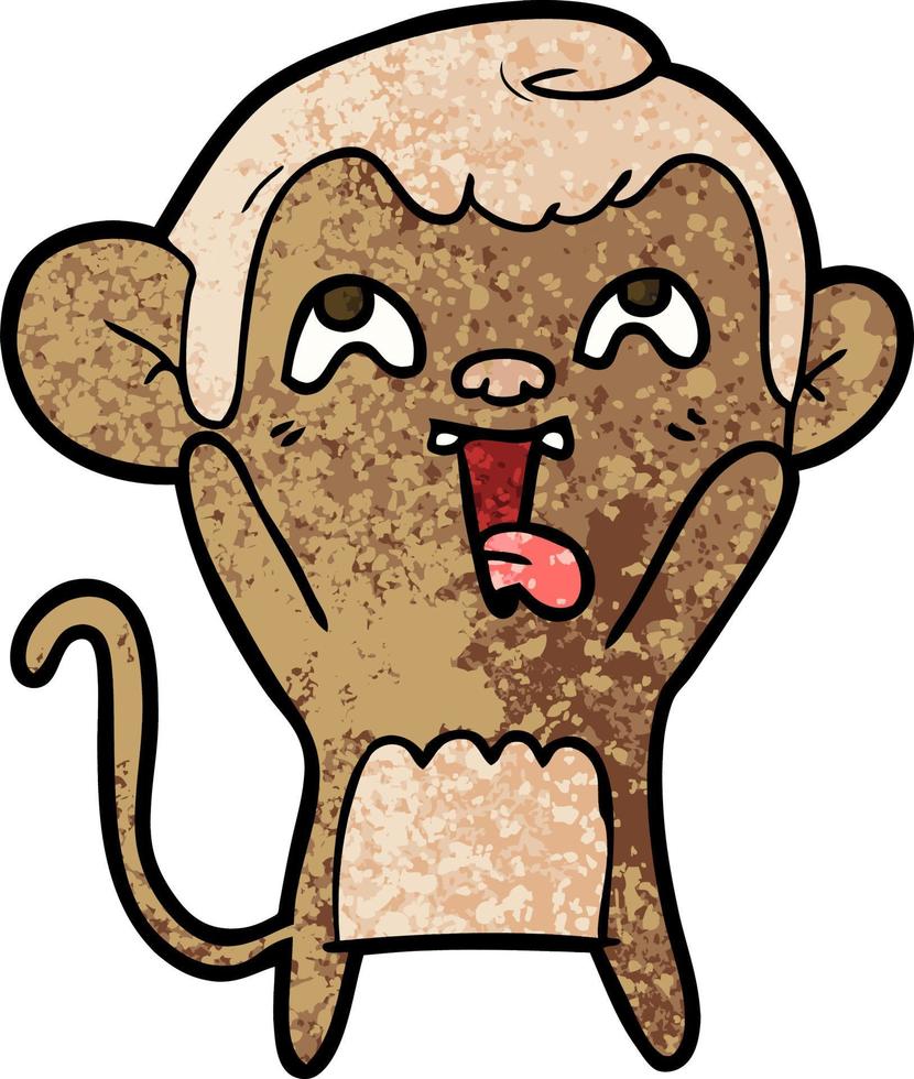 crazy cartoon monkey vector