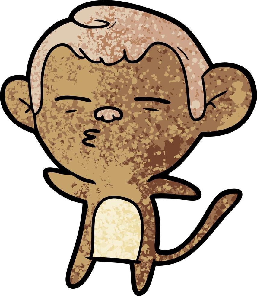cartoon suspicious monkey vector