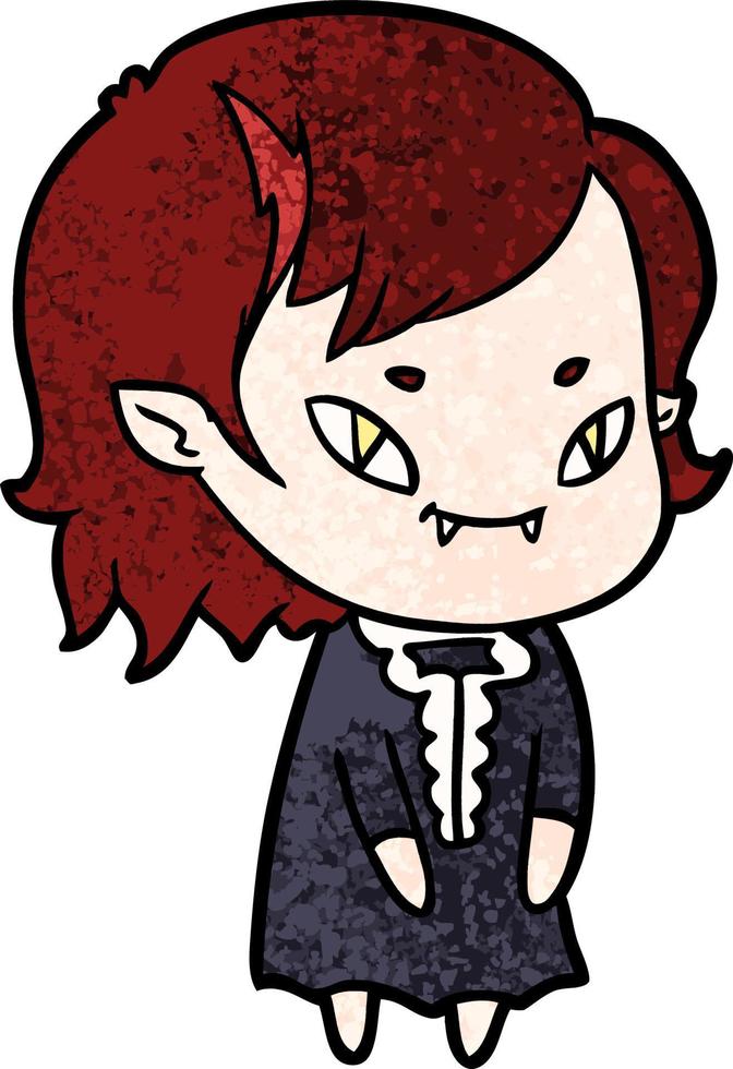 chica vampiro amigable de dibujos animados vector