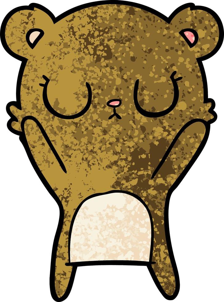 peaceful cartoon bear cub vector