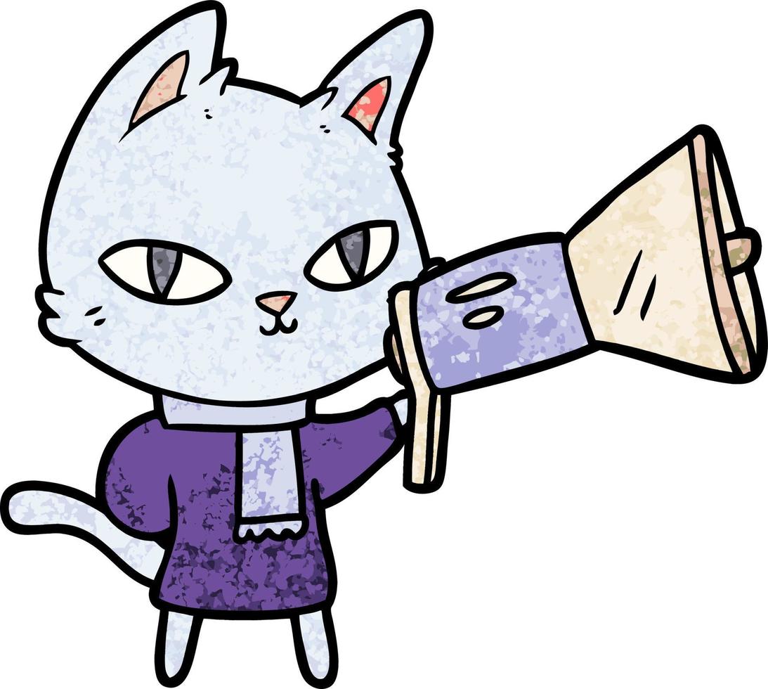 cartoon cat staring vector