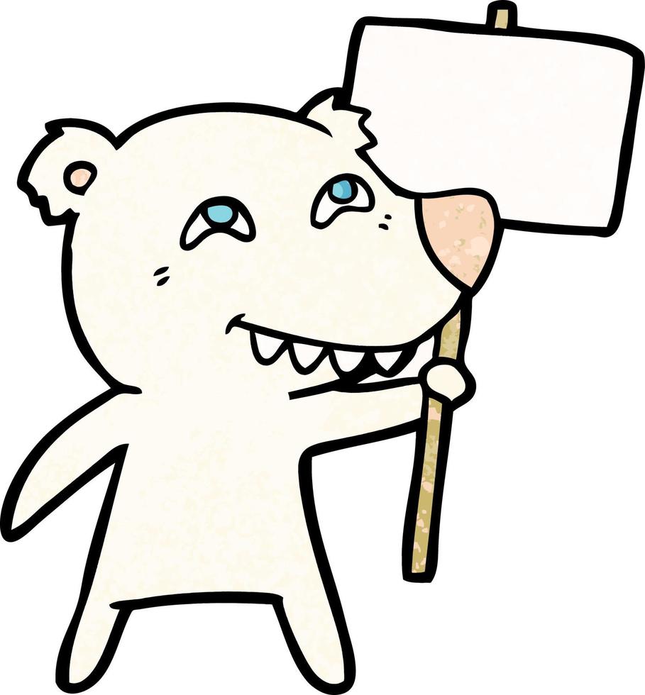 cartoon polar bear showing teeth vector