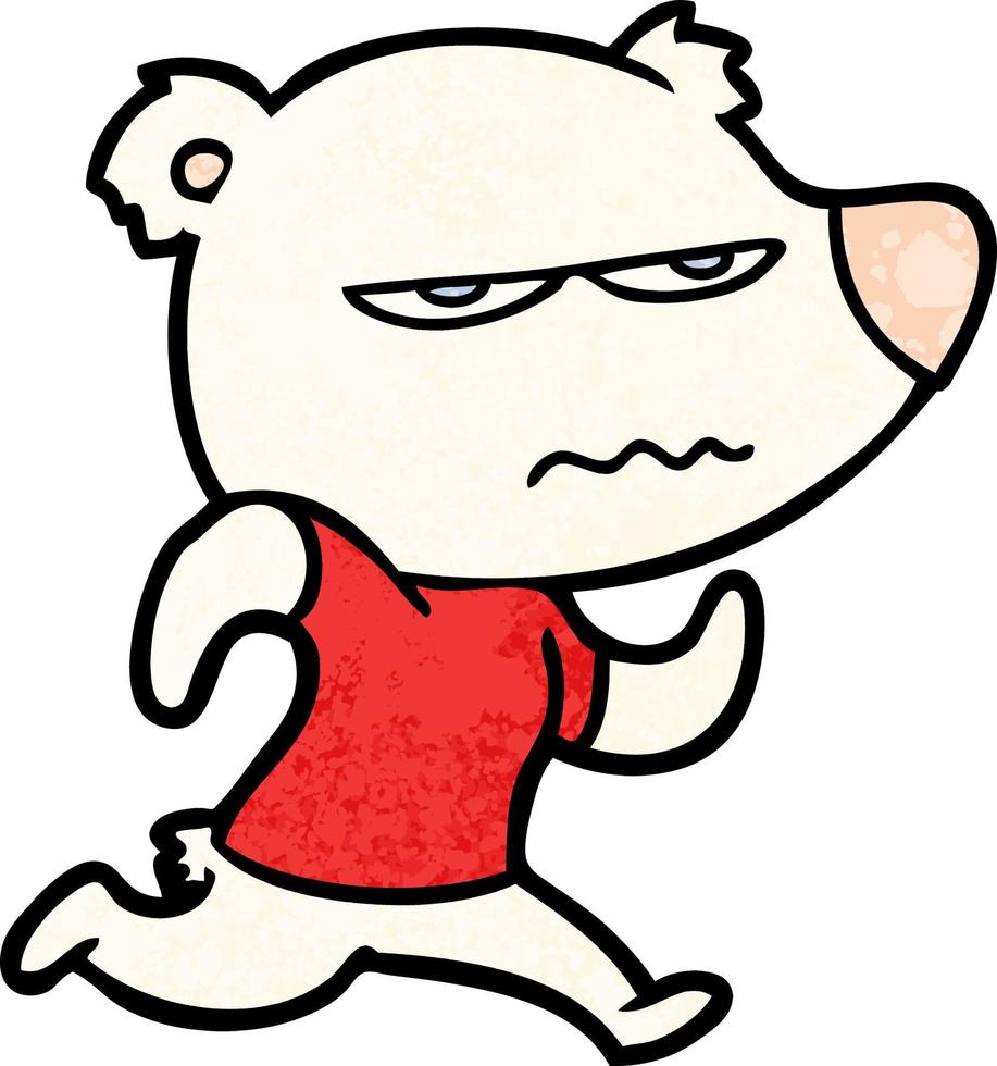 angry bear polar cartoon vector