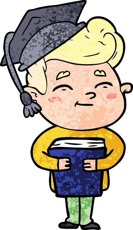 happy cartoon student vector