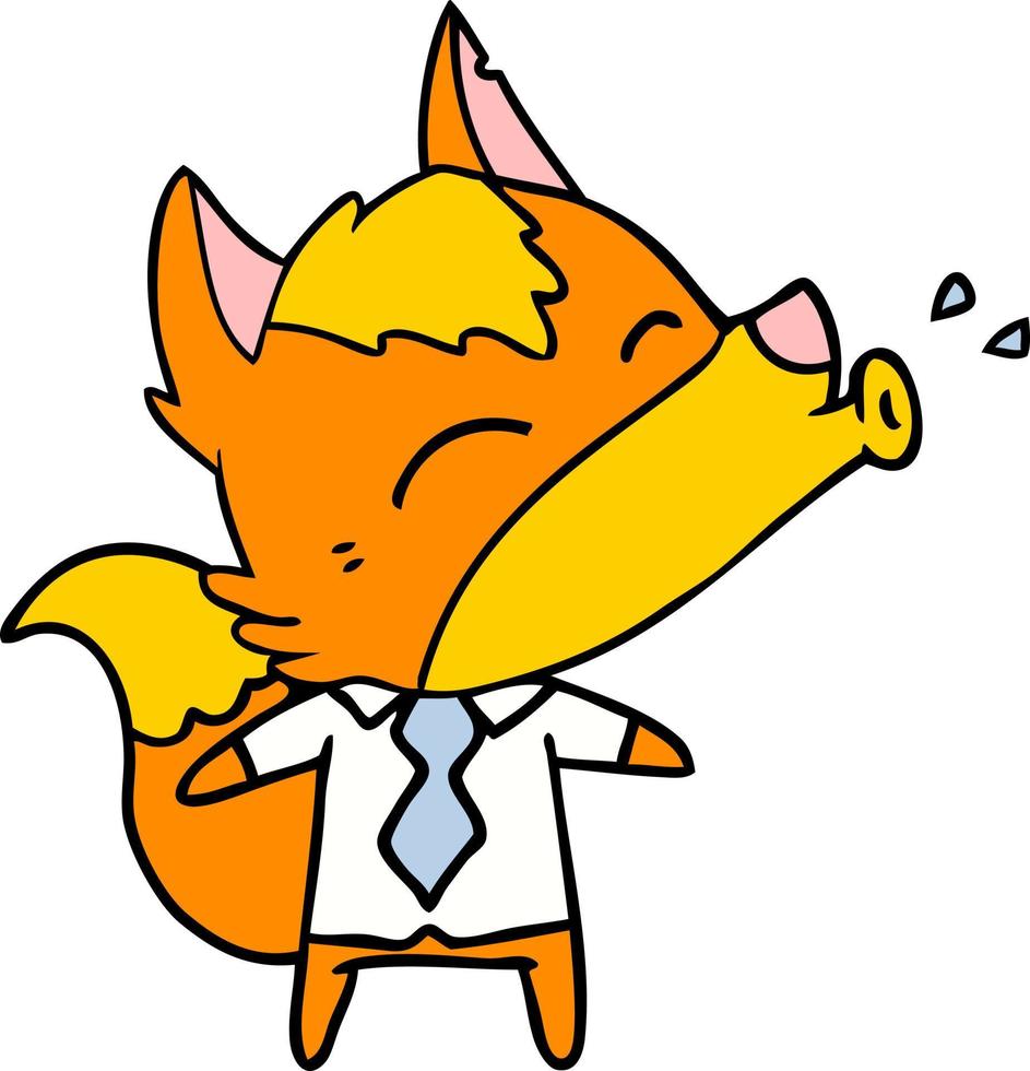 office worker fox cartoon character vector