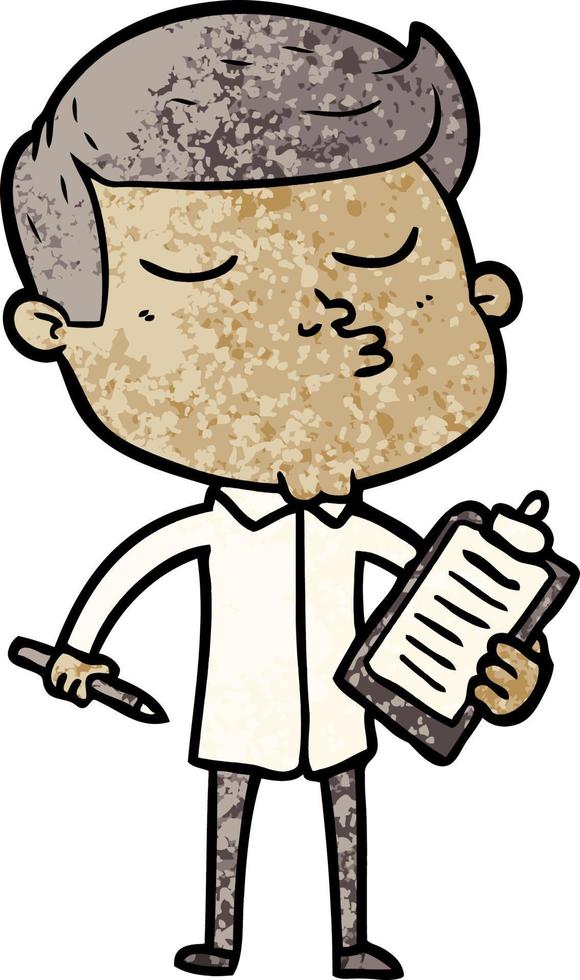 cartoon model guy pouting vector