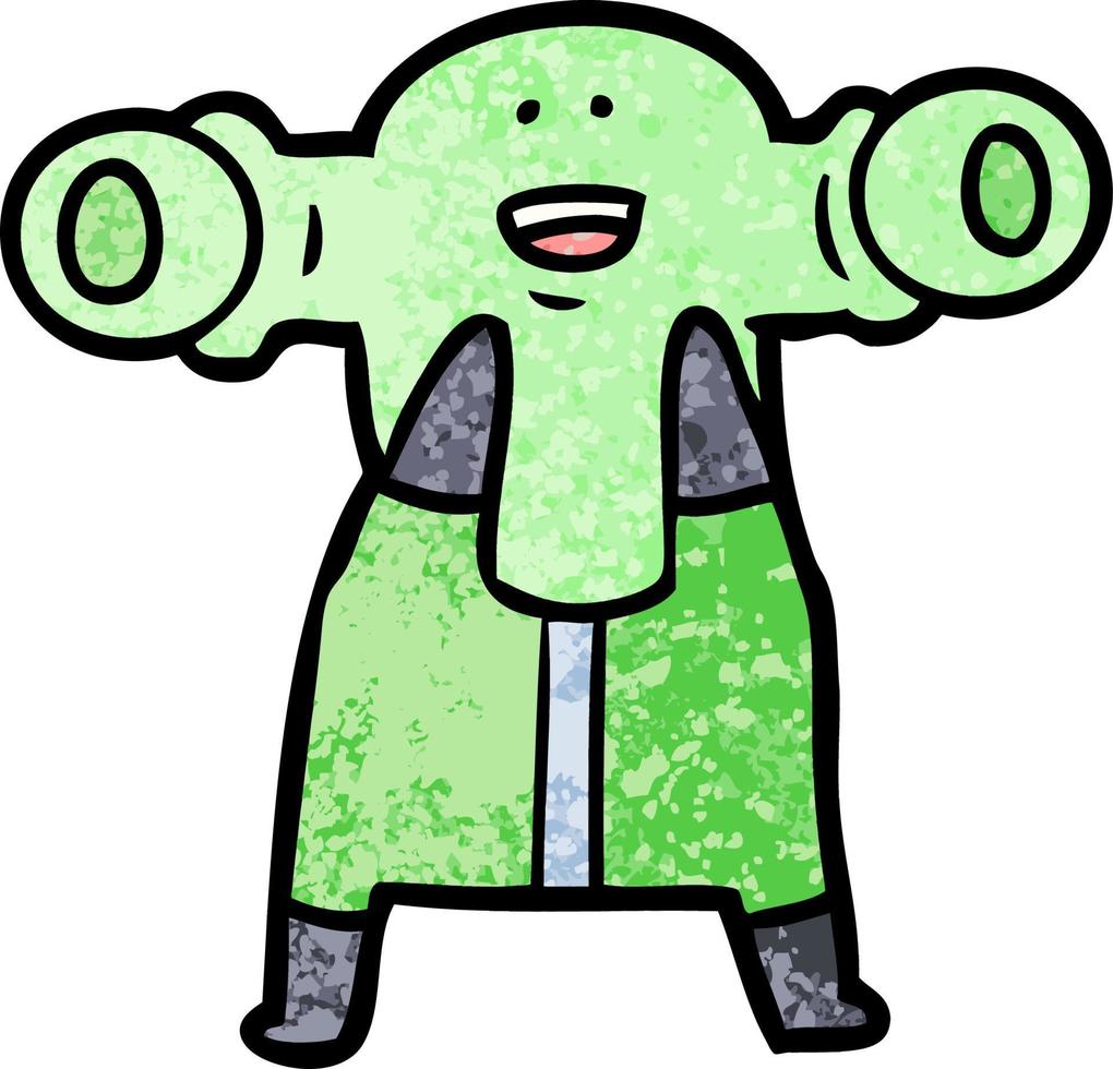 friendly cartoon alien vector
