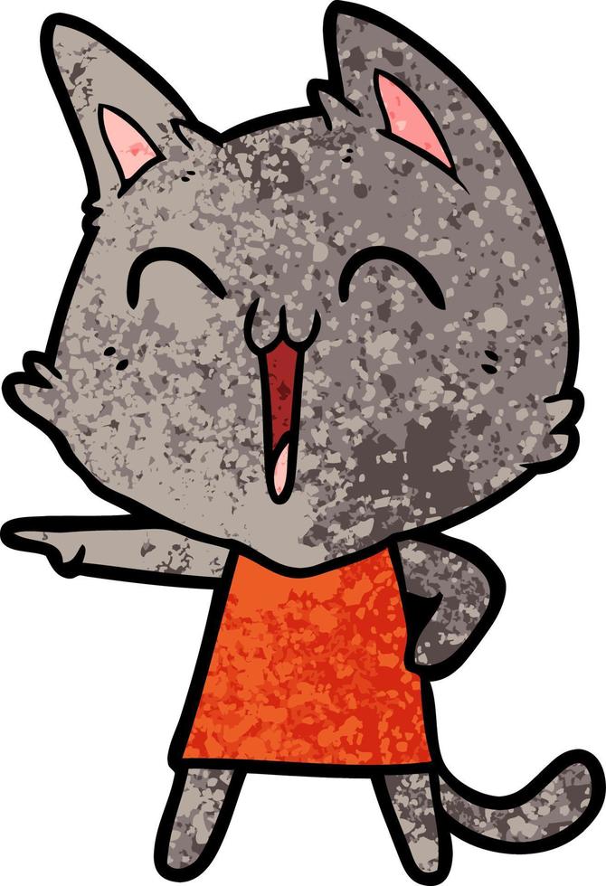 happy cartoon cat vector