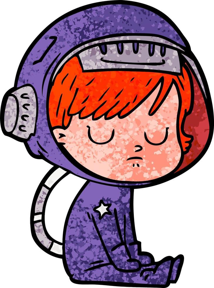 cartoon astronaut woman vector