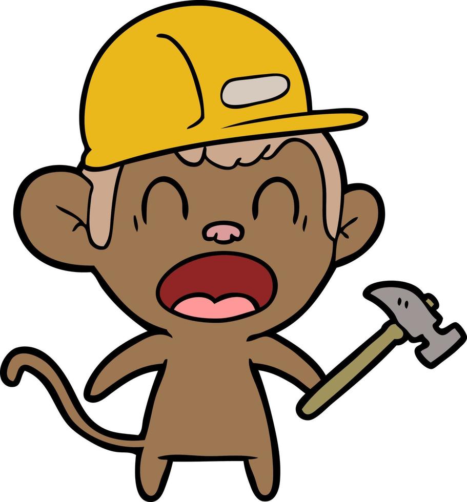 shouting cartoon monkey vector