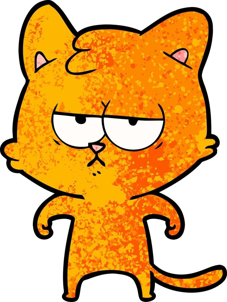 bored cartoon cat vector