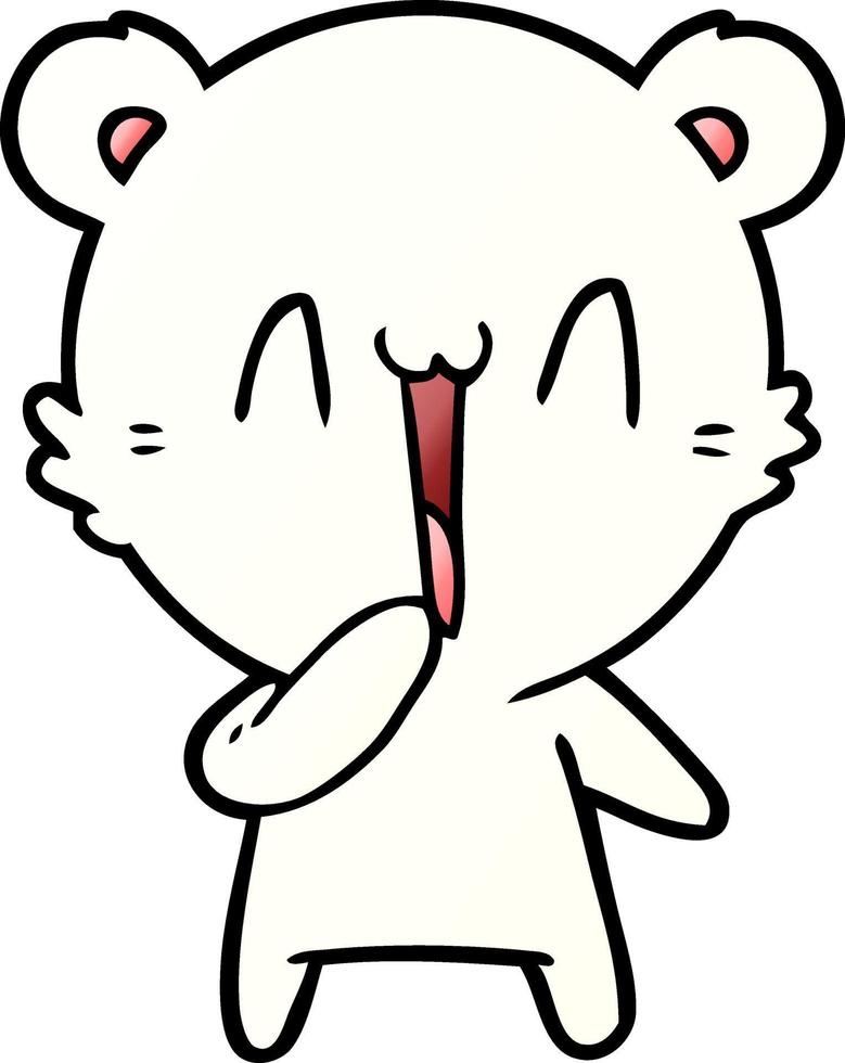 happy polar bear cartoon vector