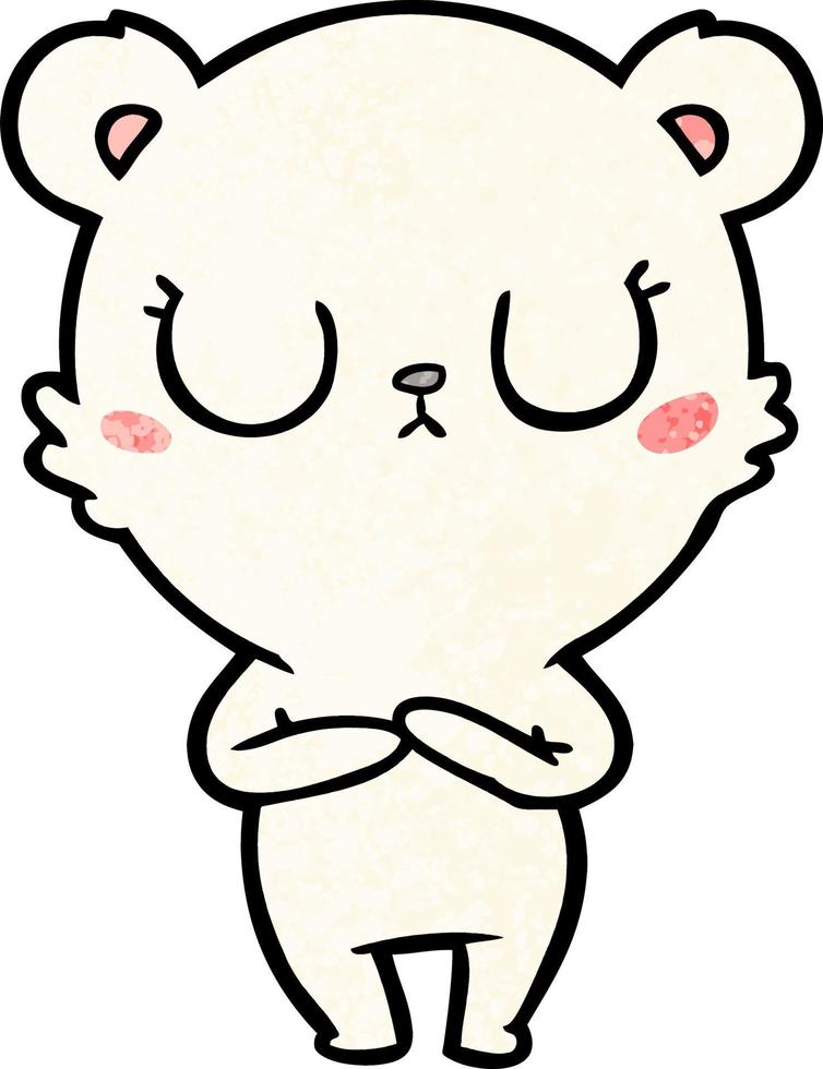 peaceful cartoon polar bear vector