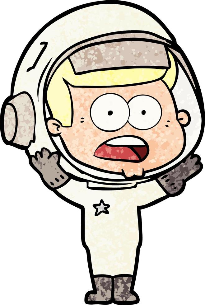 astronauta sorprendido de dibujos animados vector