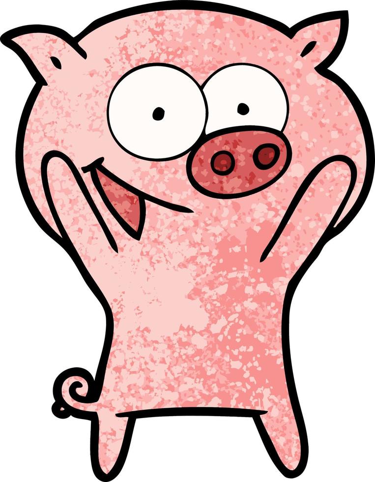 dibujos animados de cerdo feliz vector