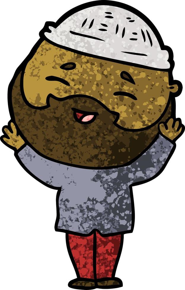 cartoon happy bearded man vector