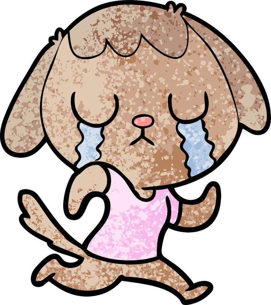 cute cartoon dog crying vector