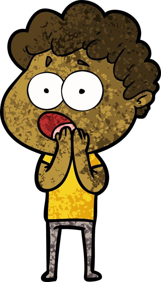 cartoon man gasping in surprise vector