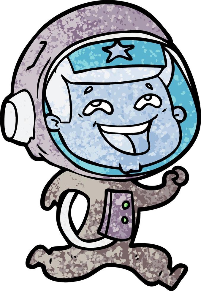 cartoon laughing astronaut vector