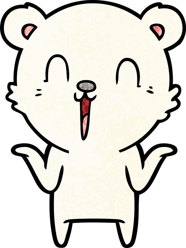 happy cartoon polar bear with no worries vector