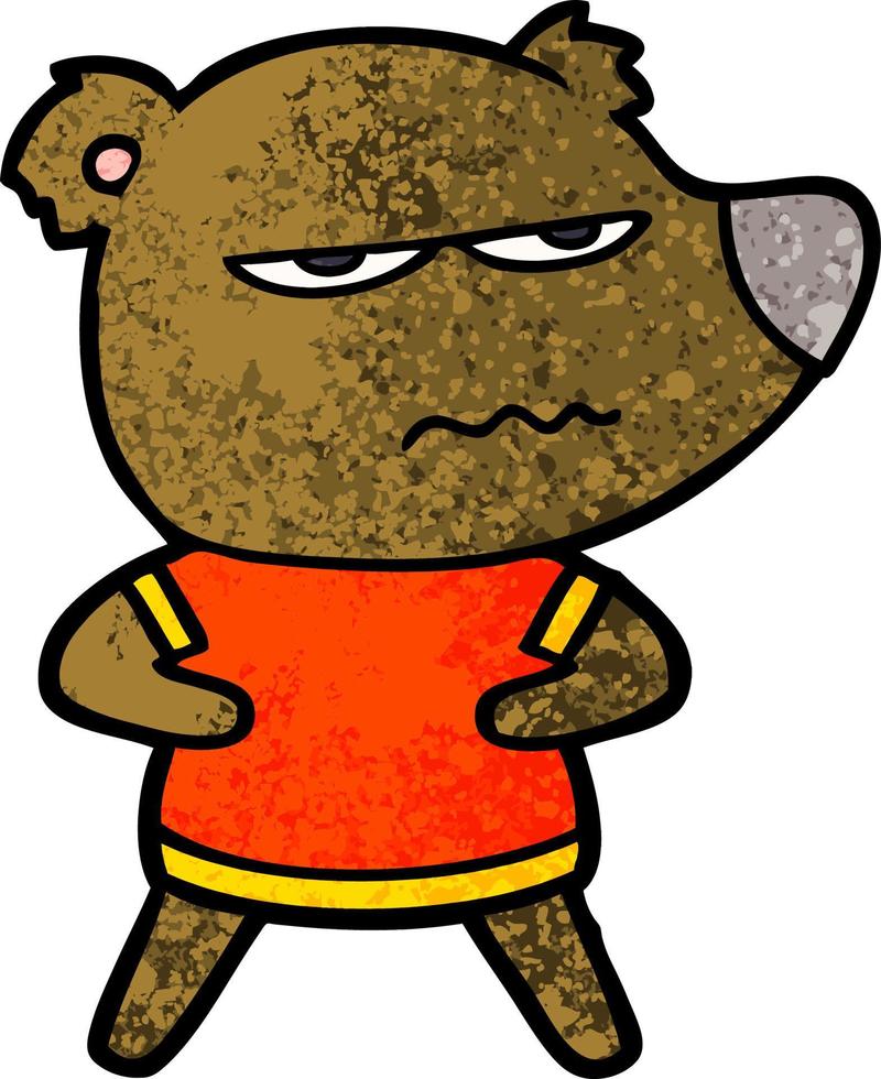 dibujos animados de oso molesto vector