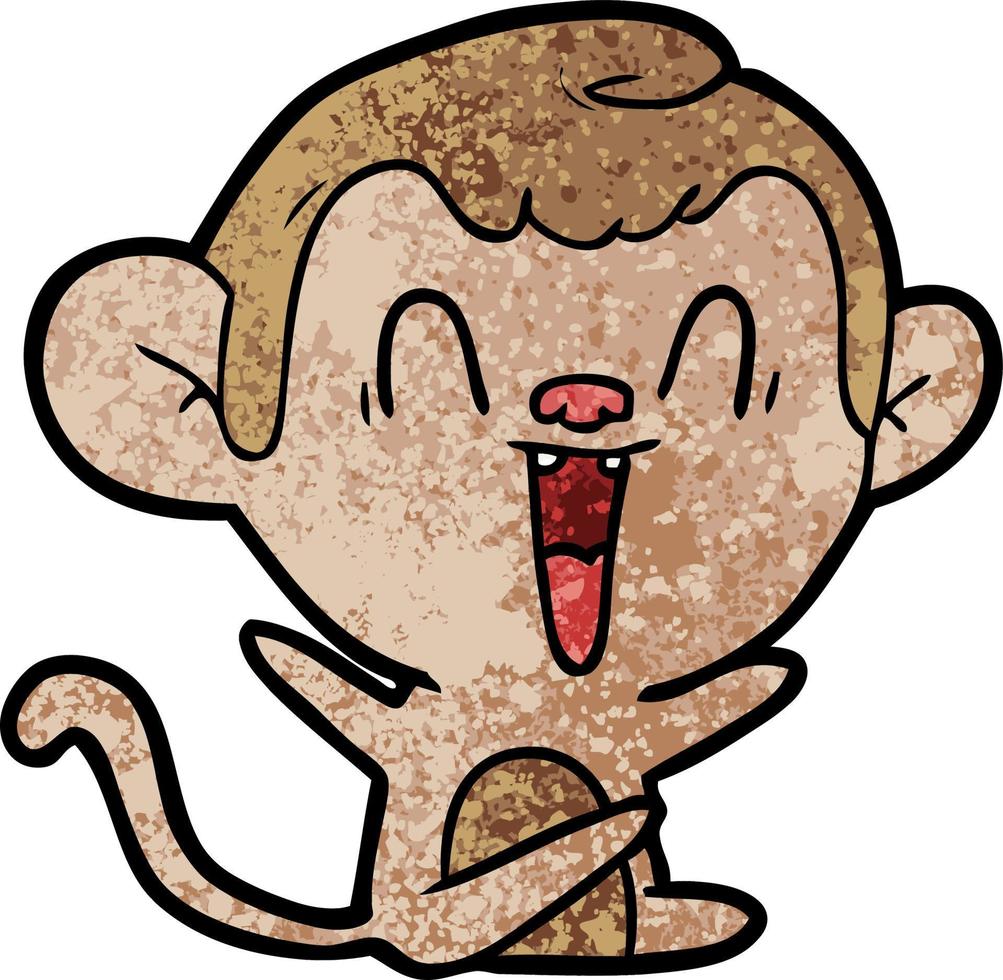 cartoon laughing monkey vector