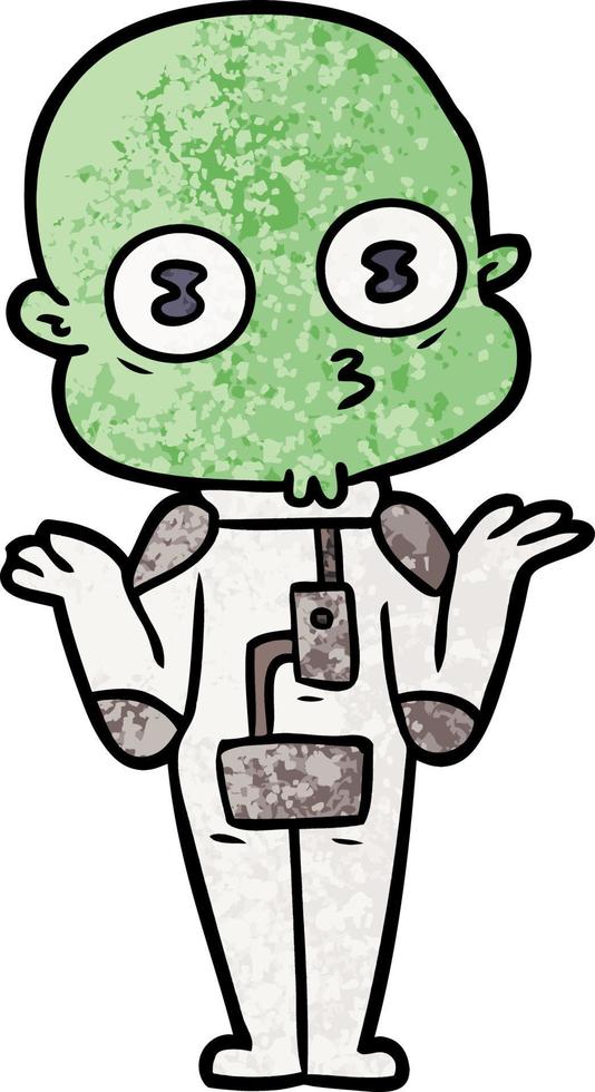 confused weird bald spaceman vector
