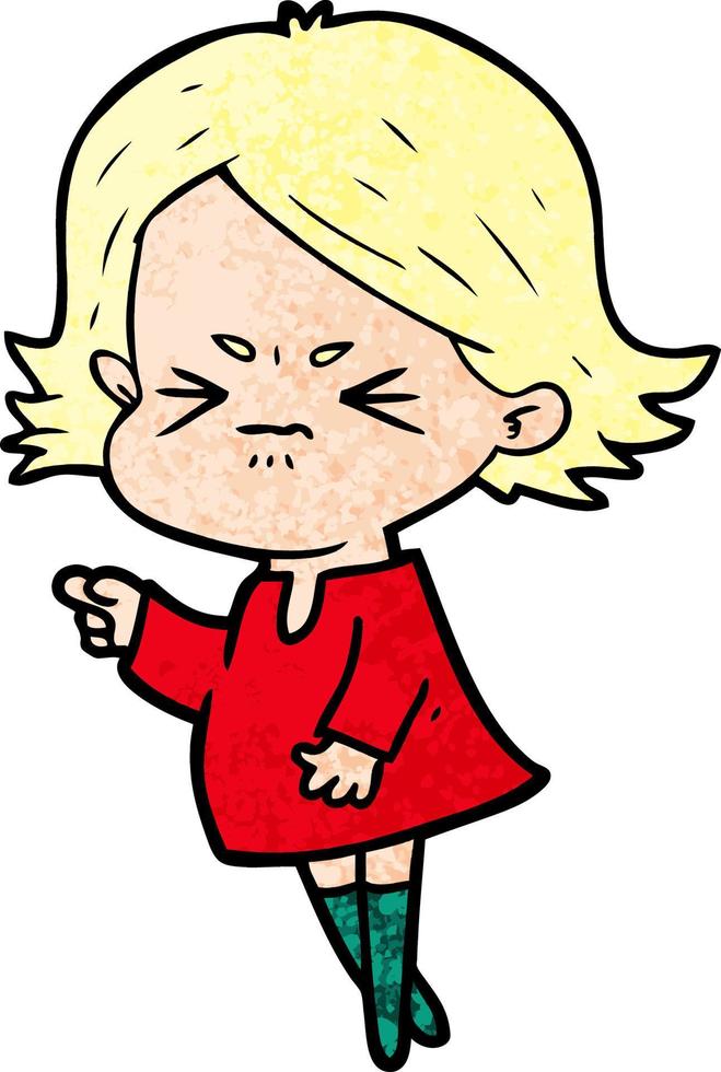 cartoon angry woman vector