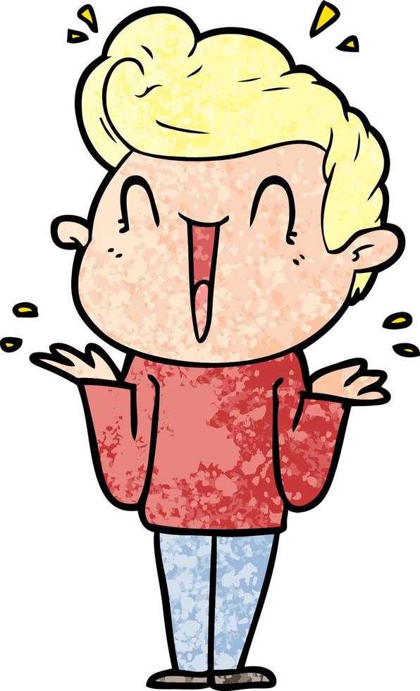 cartoon excited man vector