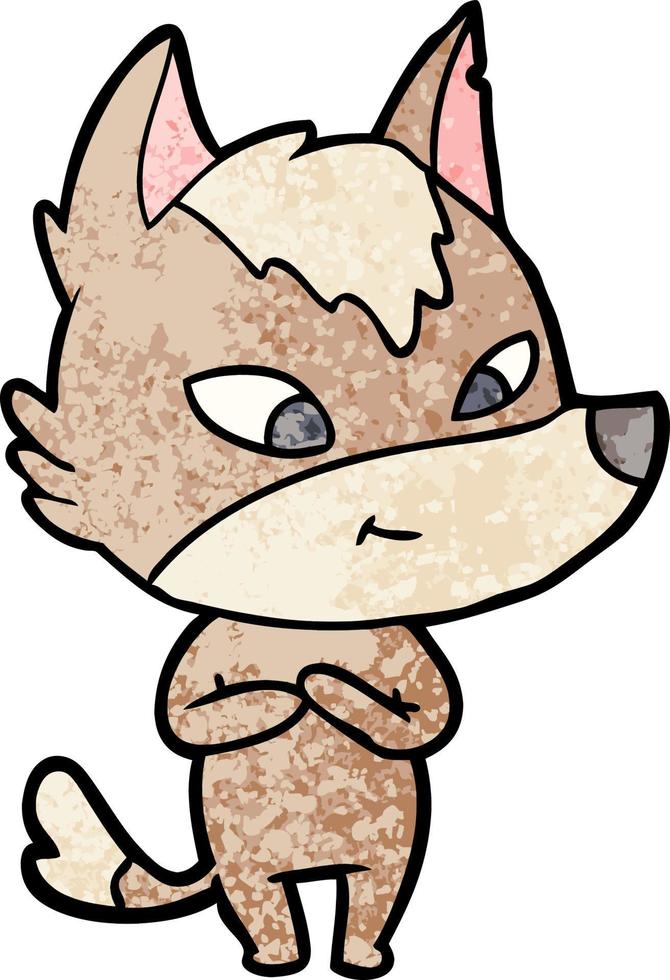 friendly cartoon wolf vector