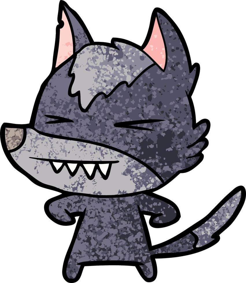 angry wolf cartoon vector