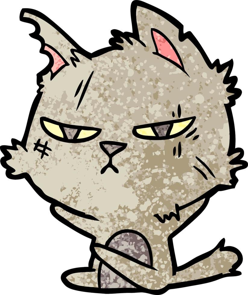 tough cartoon cat vector