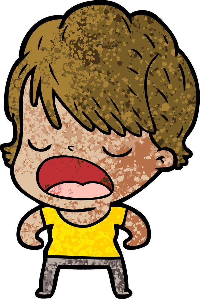cartoon woman talking vector