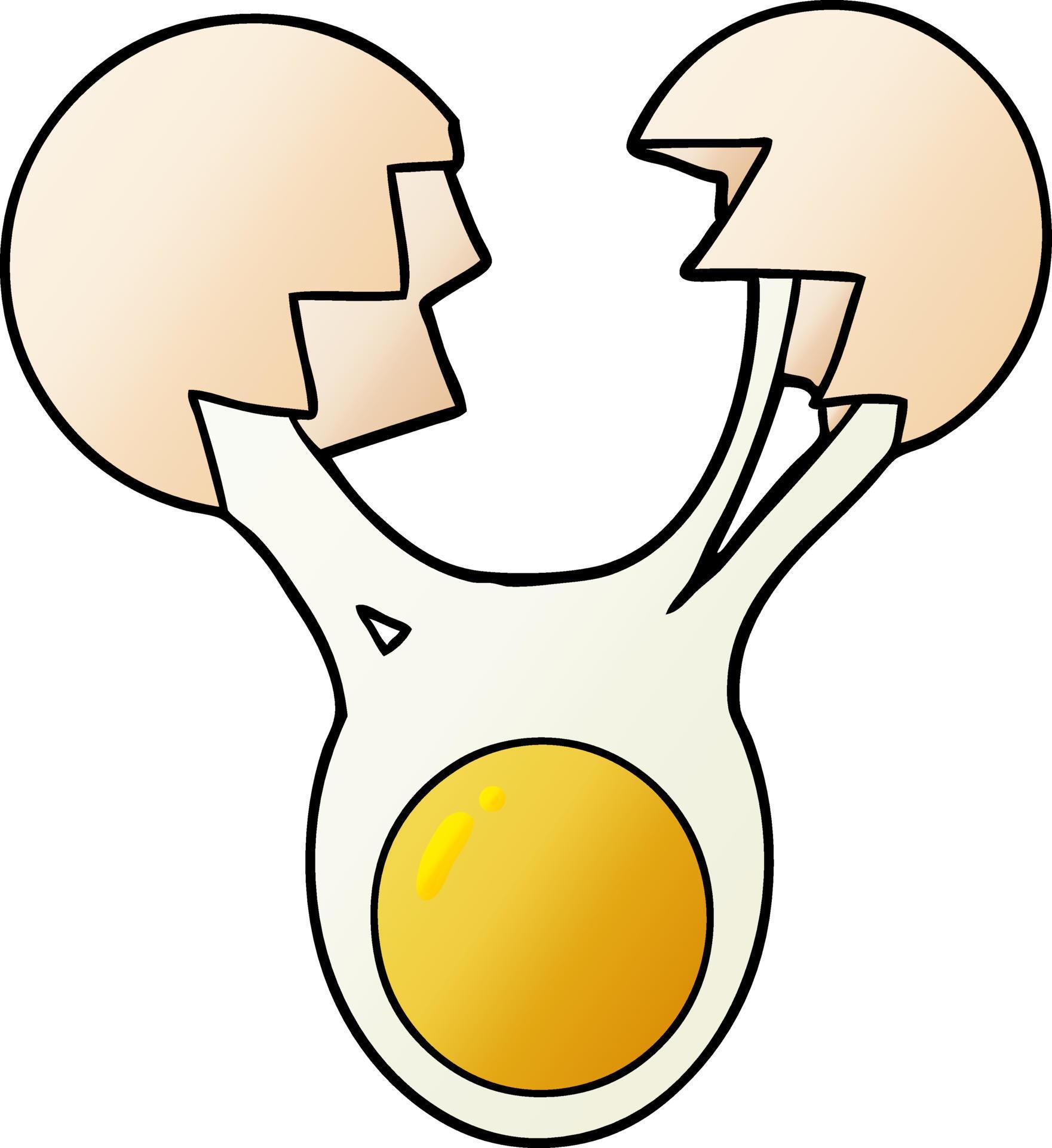cracked egg cartoon 12367741 Vector Art at Vecteezy
