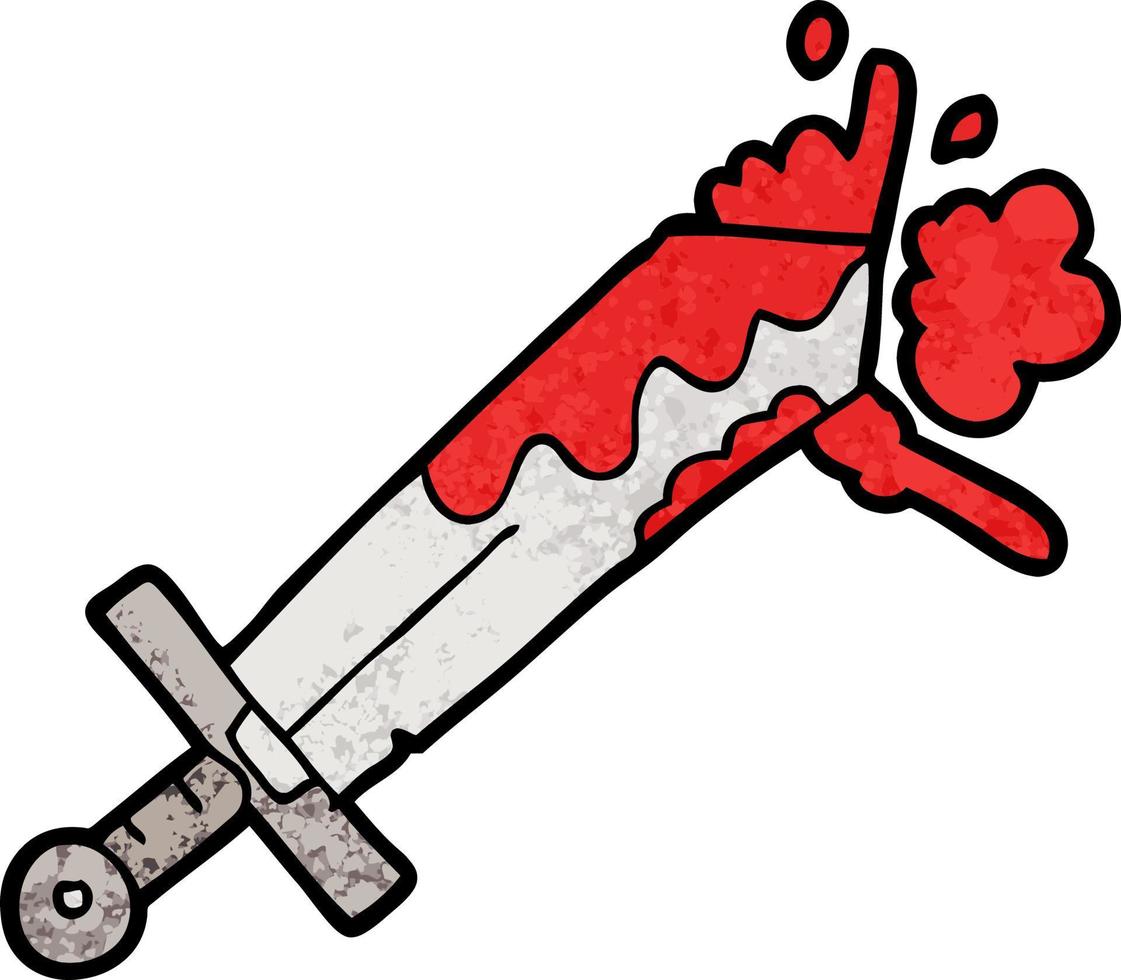 bloody cartoon sword vector