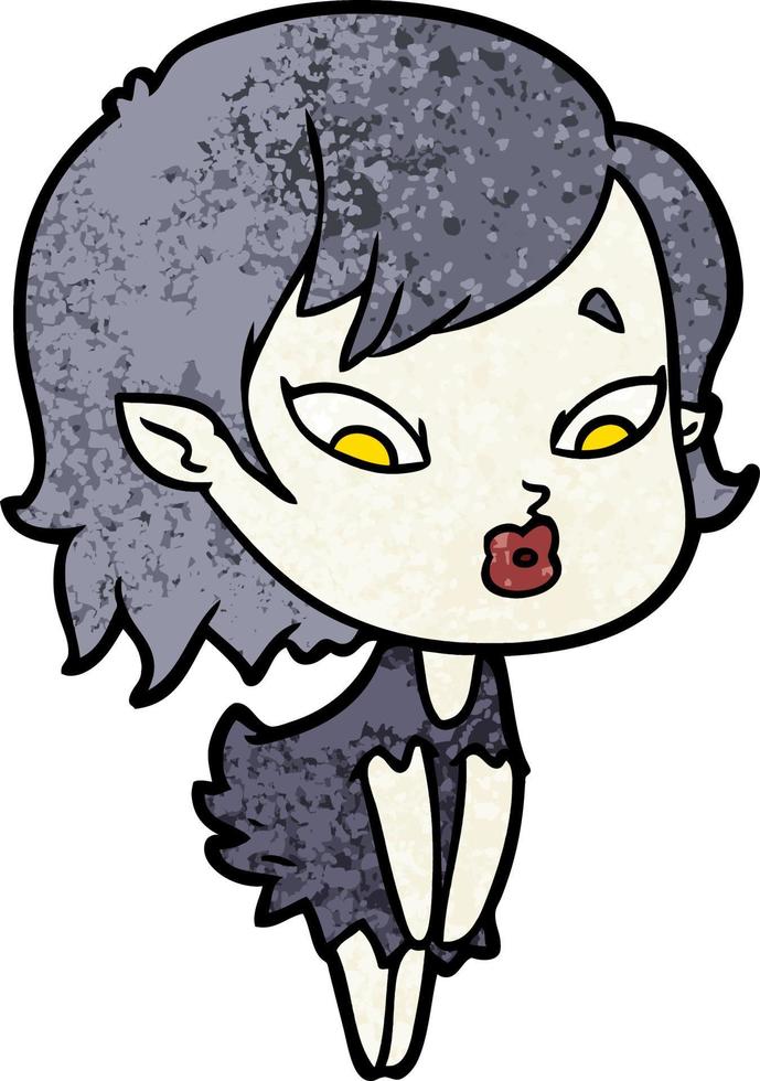 cute cartoon vampire girl vector