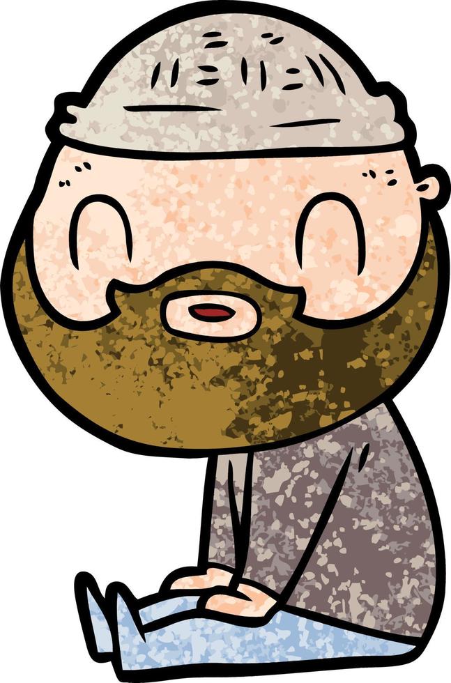 hombre barbudo de dibujos animados vector