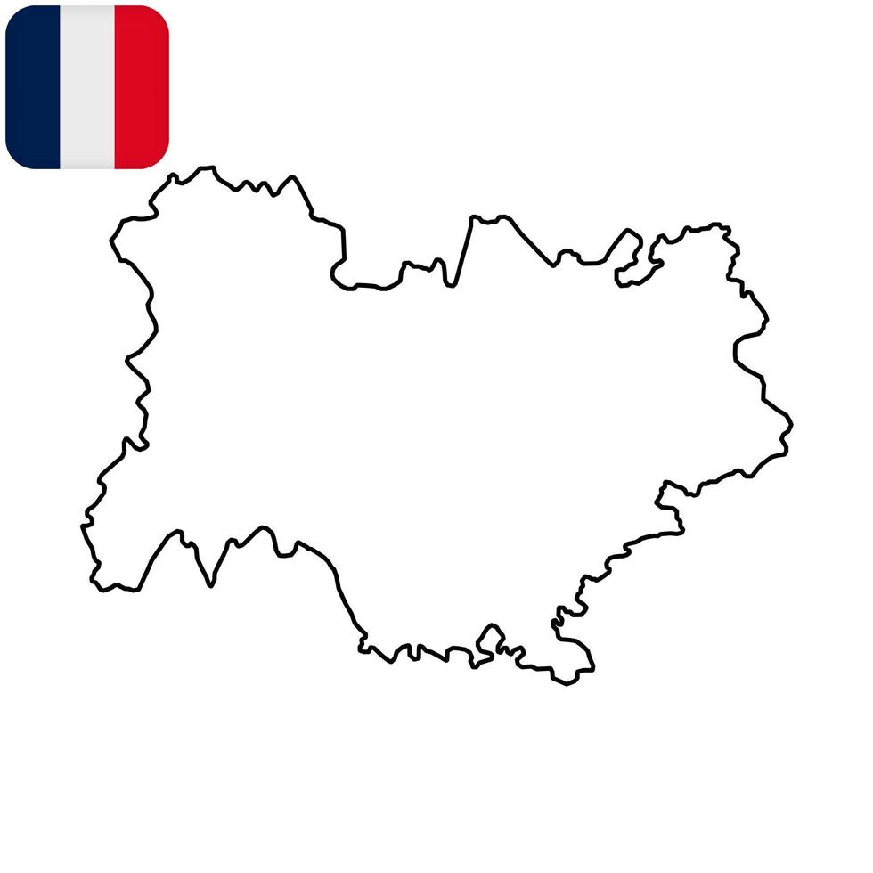 Auvergne rhone Alpes Map. Region of France. Vector illustration.