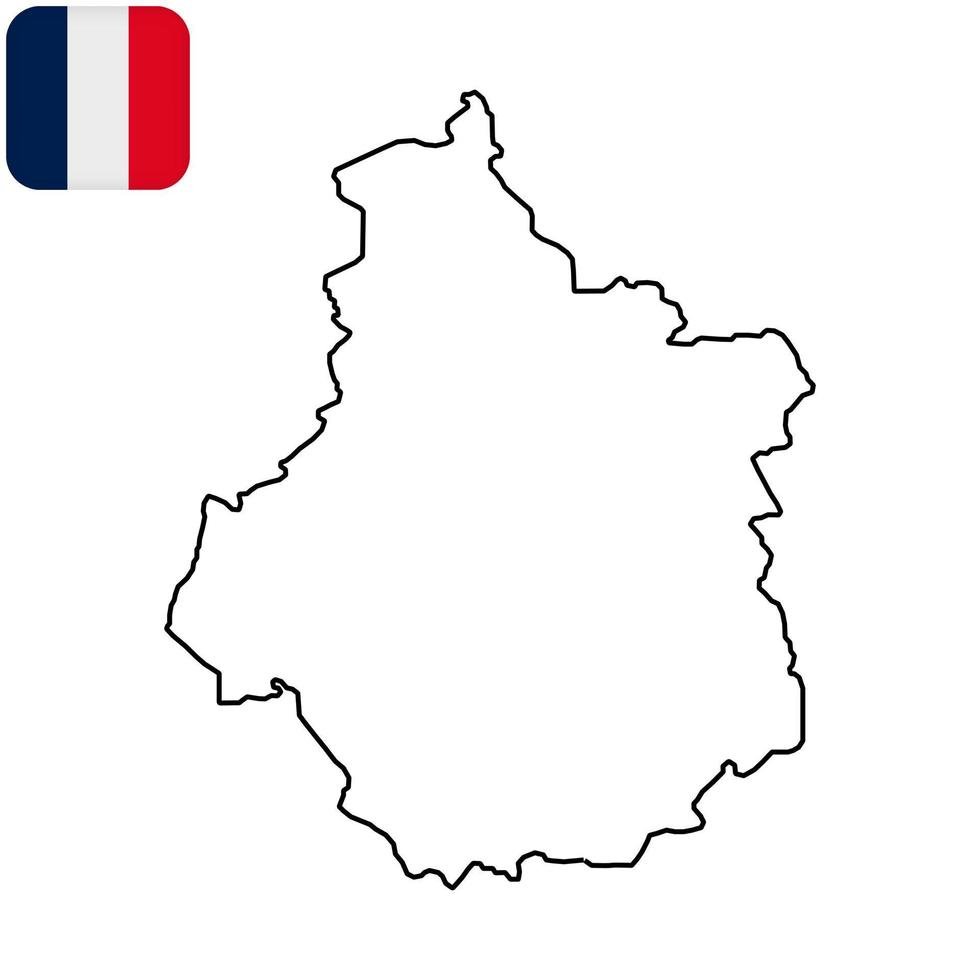 Centre Val de Loire Map. Region of France. Vector illustration.