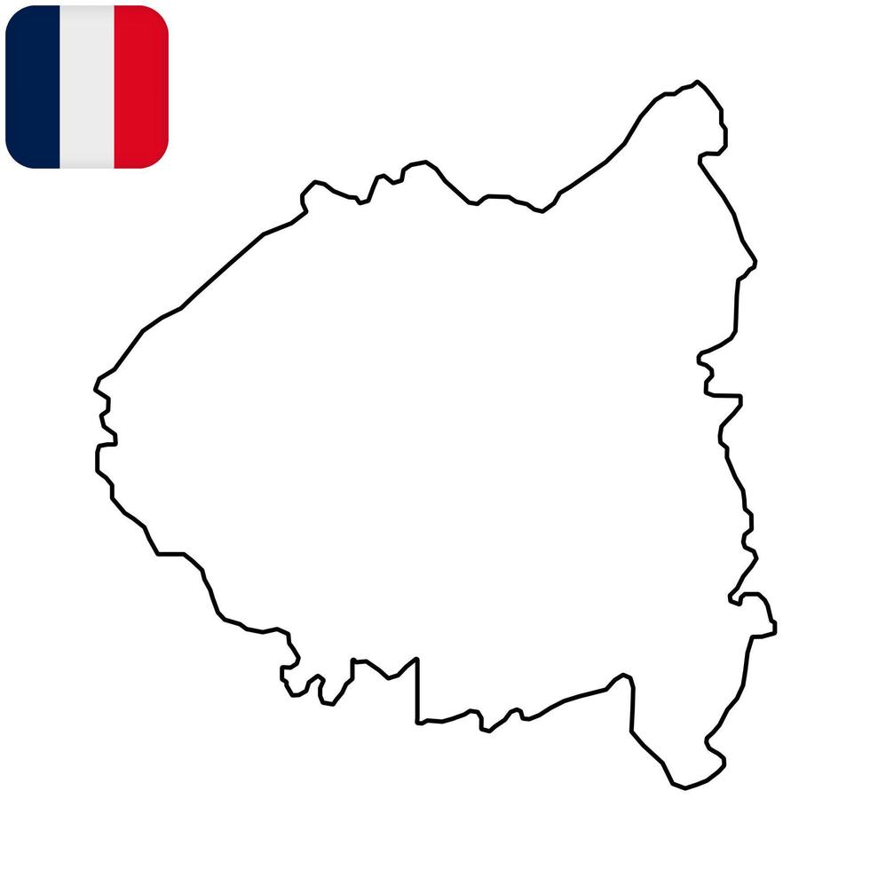 Paris et petite couronne map. Region of France. Vector illustration.